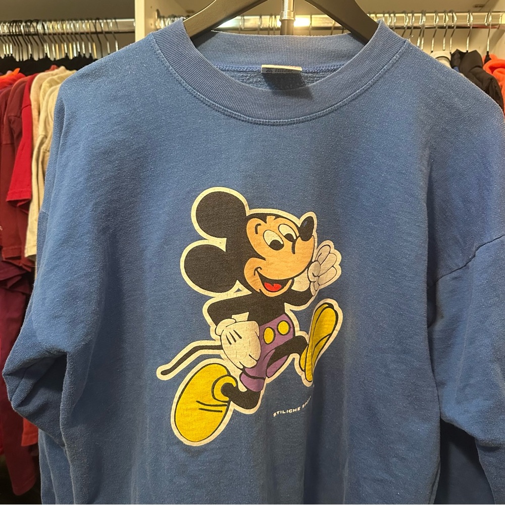 Vintage 90s Stiliche Sportwear Mickey Mouse Lightweight Crewneck Size M
